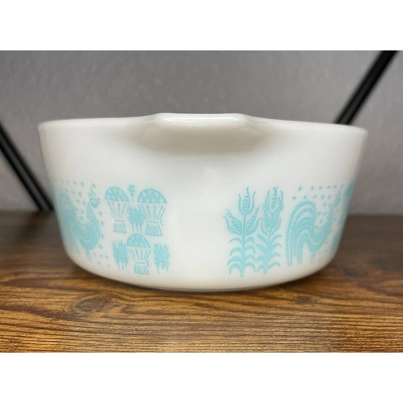 Set of 3 Vintage Pyrex Turquoise Amish Butterprint Dishes #472 #501 - Picture 14 of 16